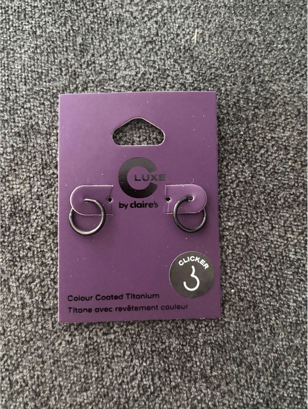 Luxe by Claire's Colour Coated Titanium Clicker Hoops, 2-Pack